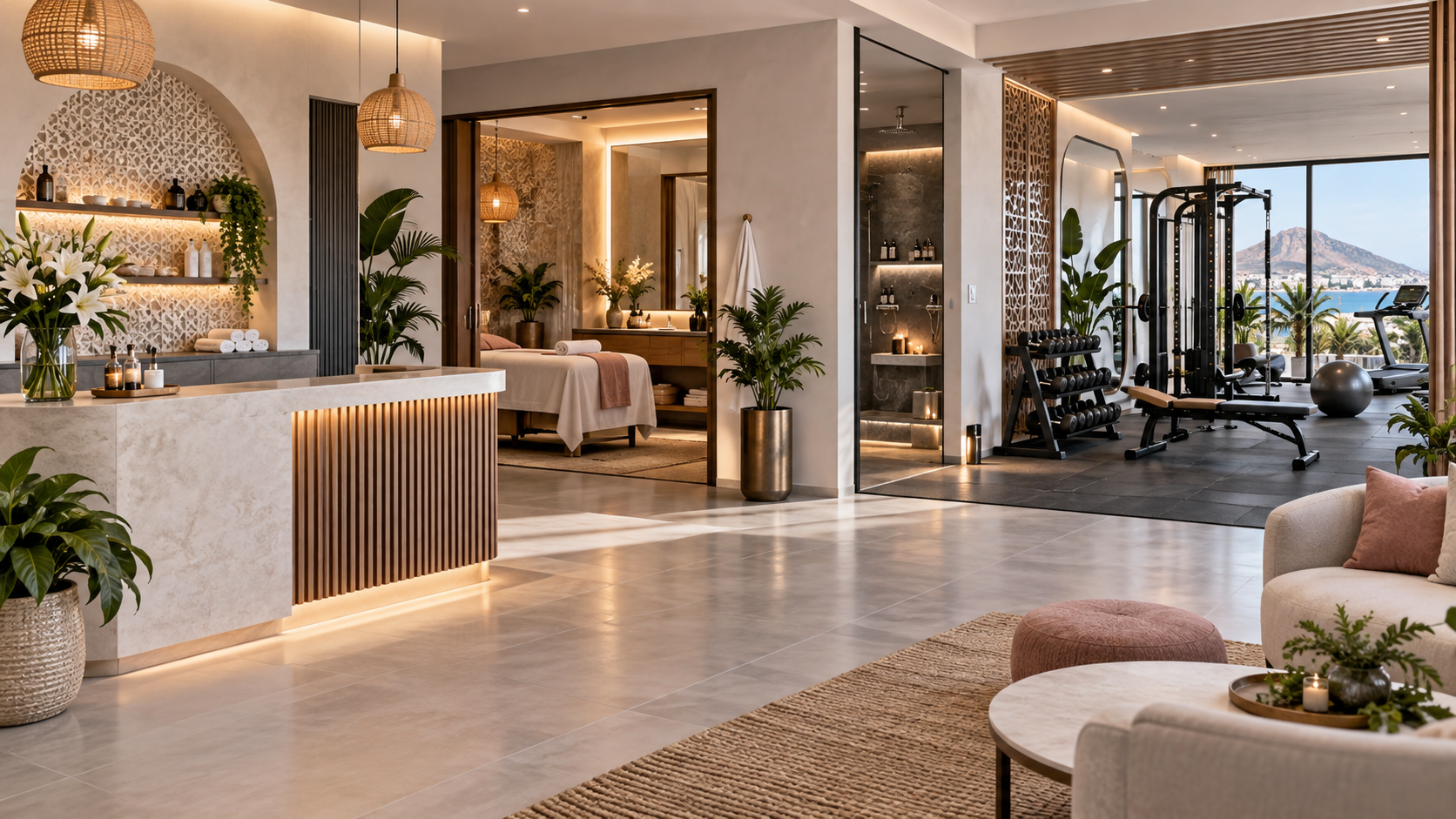 Un espace bien-être calme et contemporain